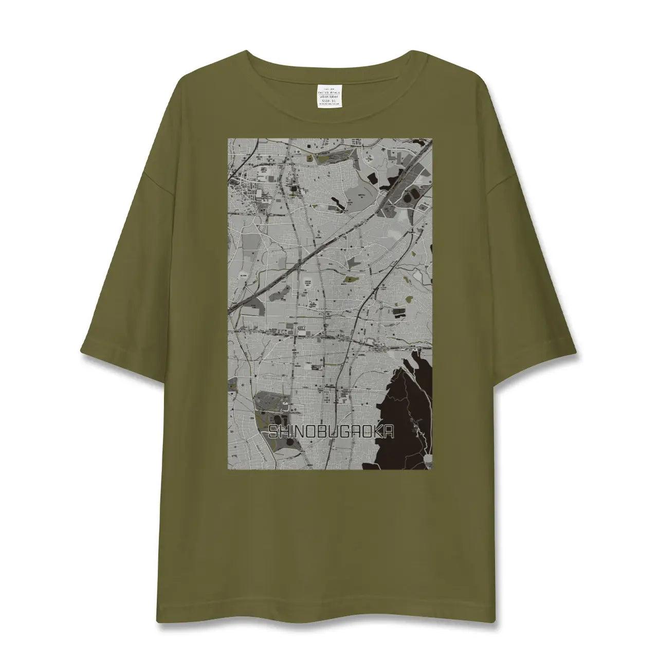 【忍ケ丘(大阪府)】地図柄ビッグシルエットTシャツ