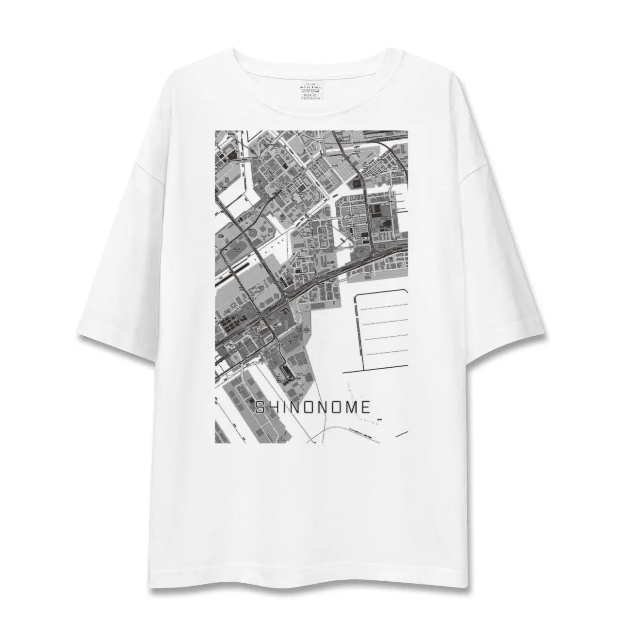 【東雲(東京都)】地図柄ビッグシルエットTシャツ