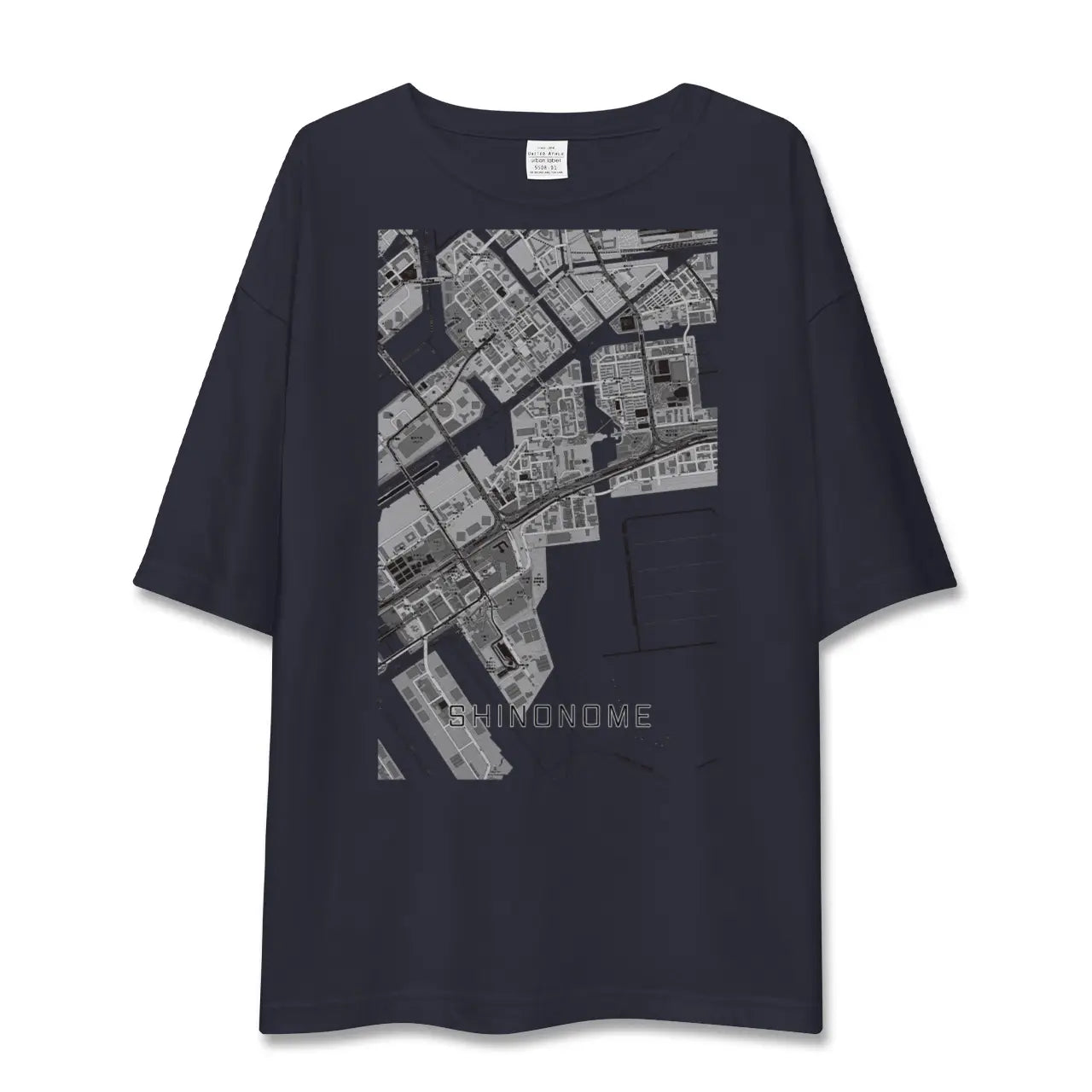 【東雲(東京都)】地図柄ビッグシルエットTシャツ