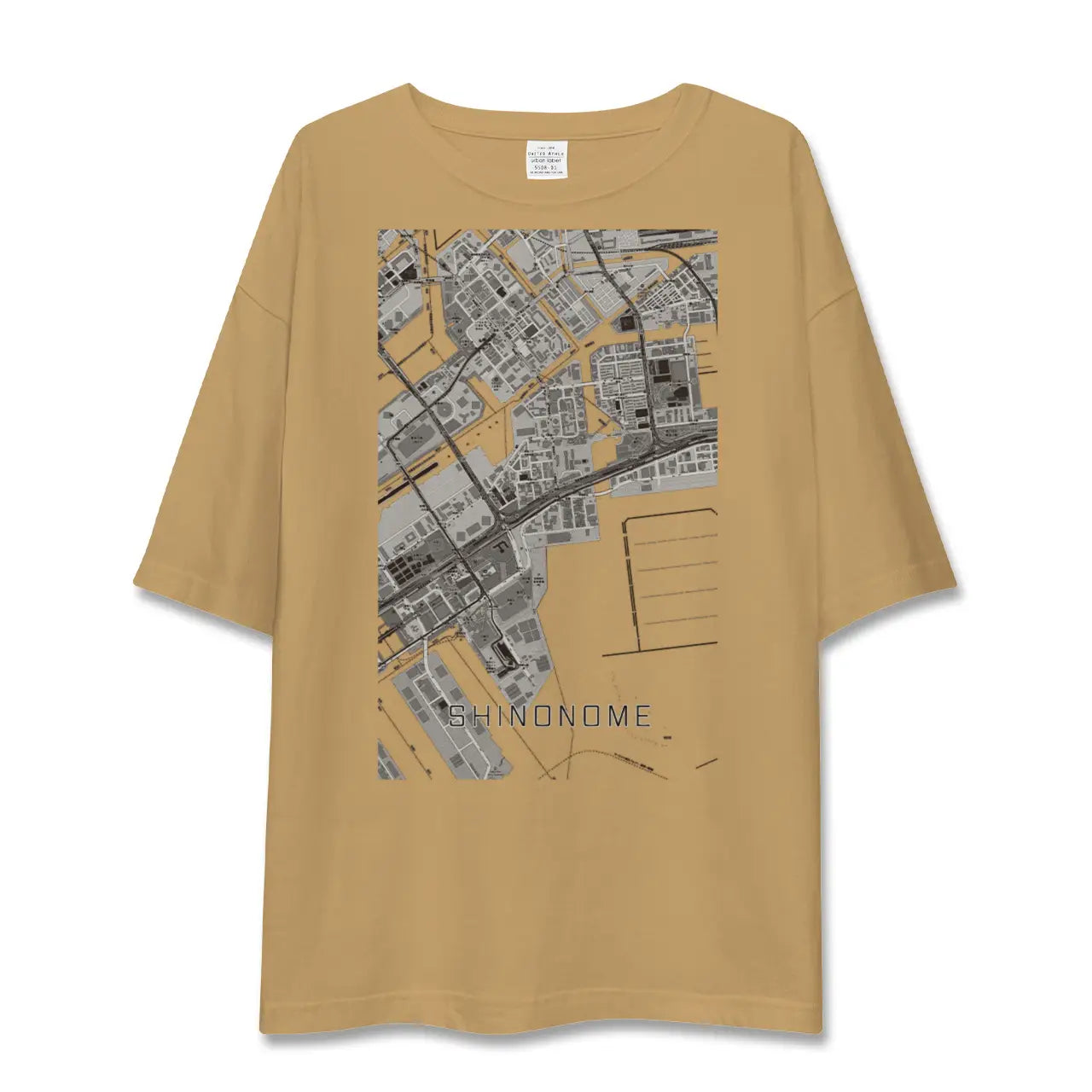 【東雲(東京都)】地図柄ビッグシルエットTシャツ