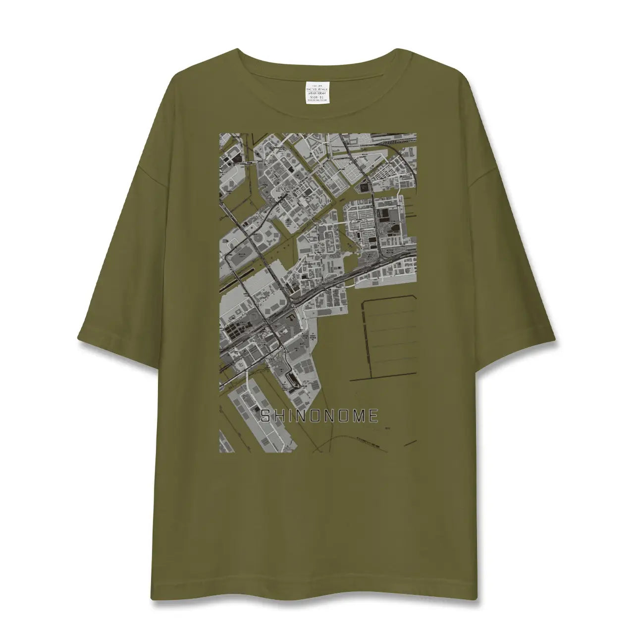 【東雲(東京都)】地図柄ビッグシルエットTシャツ