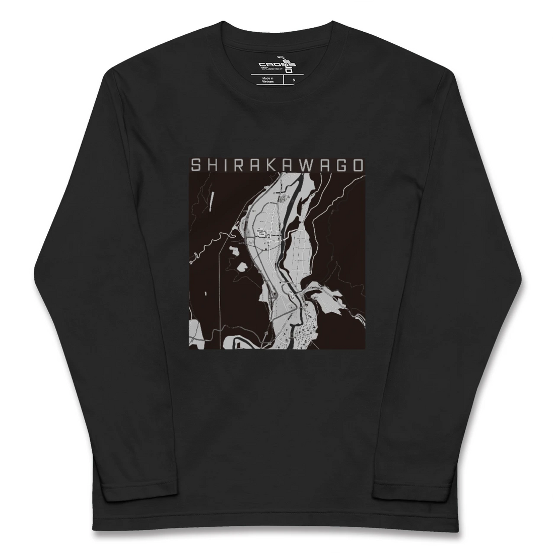 【白川郷(岐阜県)】地図柄ロングスリーブTシャツ