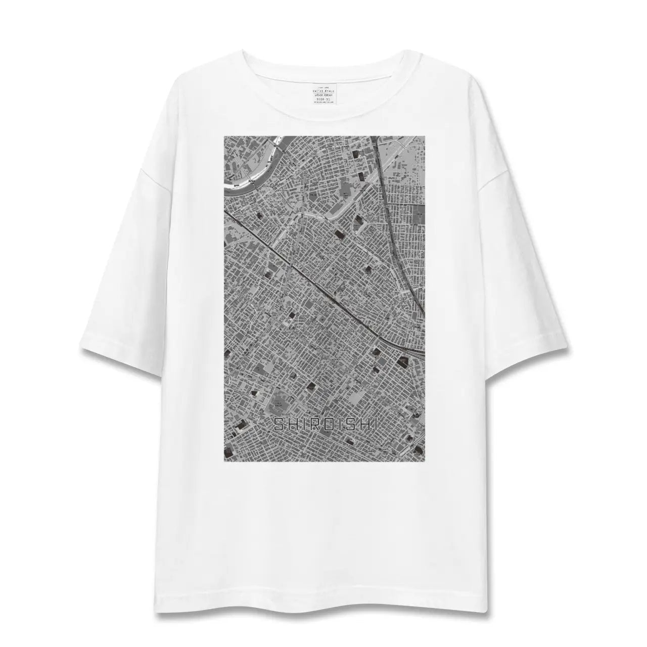 【白石(北海道)(北海道)】地図柄ビッグシルエットTシャツ