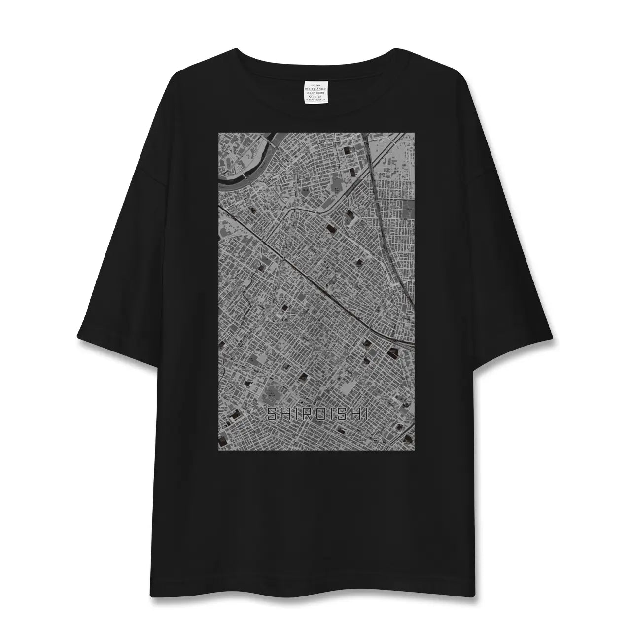 【白石(北海道)(北海道)】地図柄ビッグシルエットTシャツ