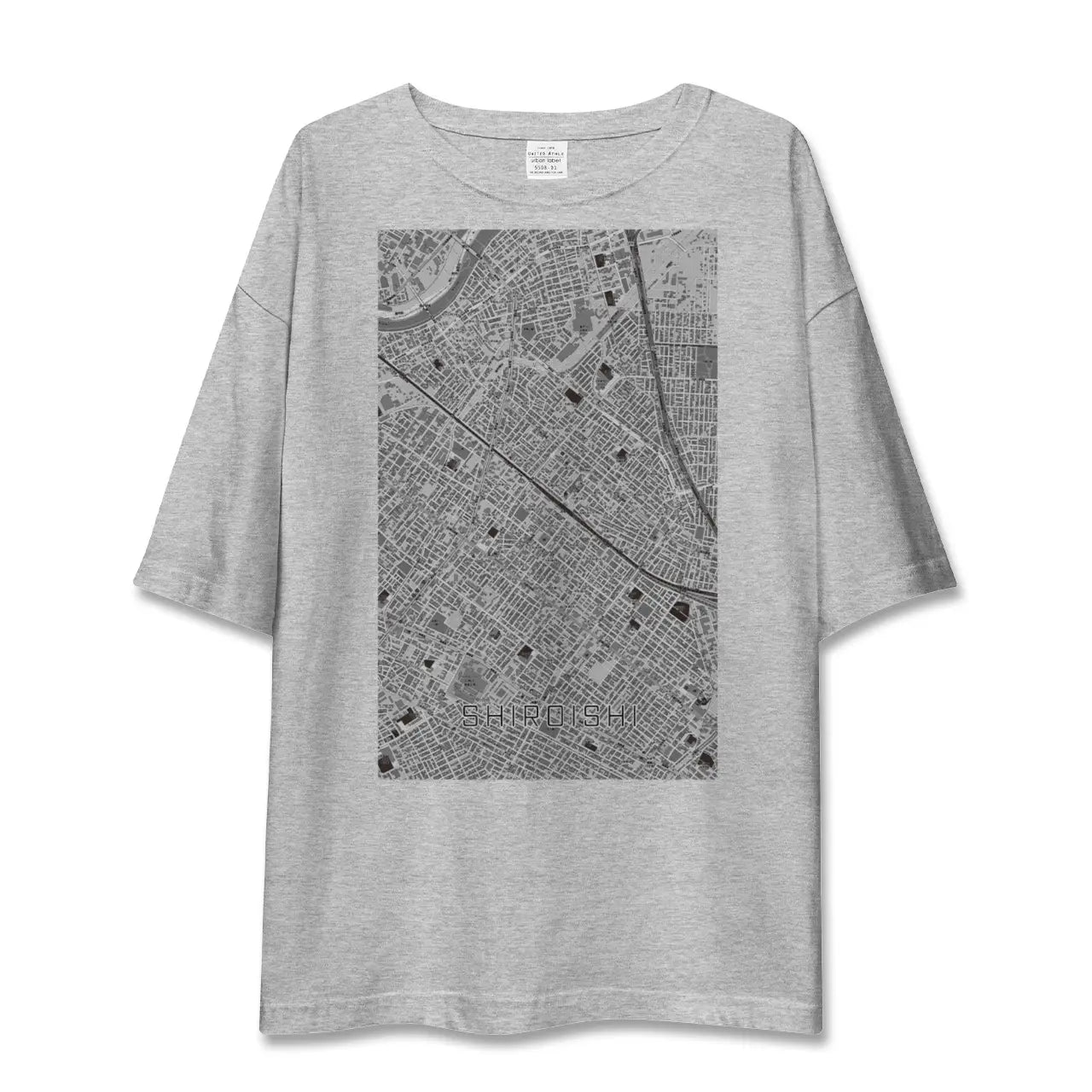 【白石(北海道)(北海道)】地図柄ビッグシルエットTシャツ