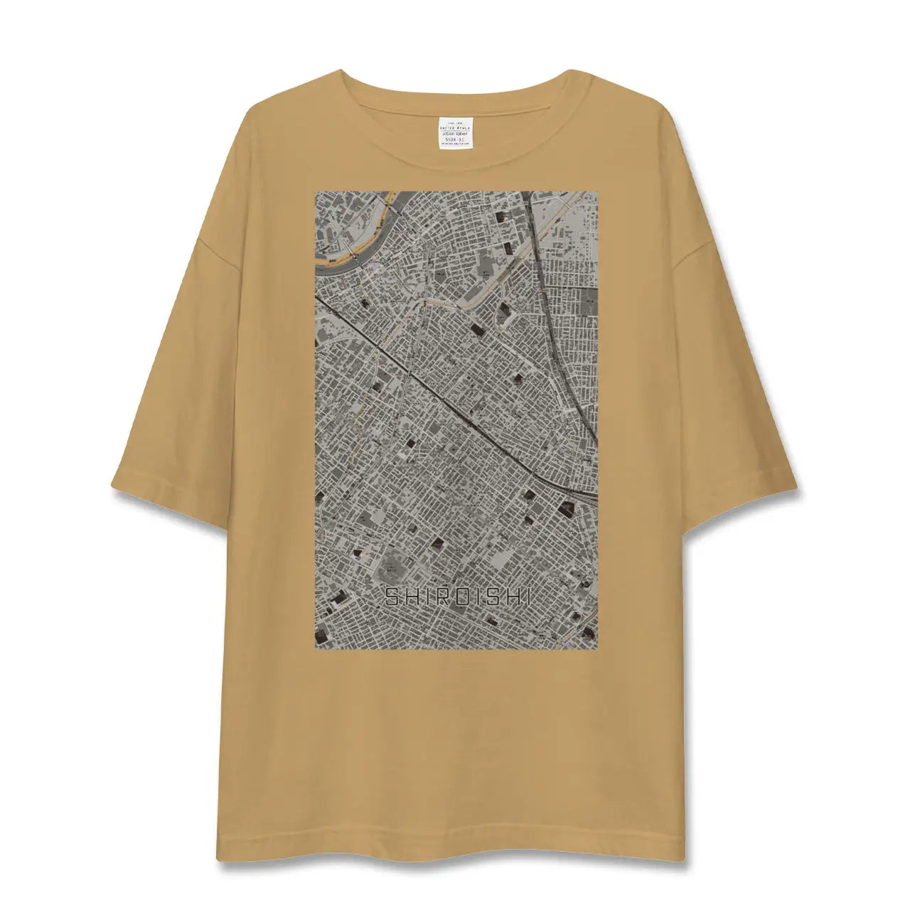 【白石(北海道)(北海道)】地図柄ビッグシルエットTシャツ