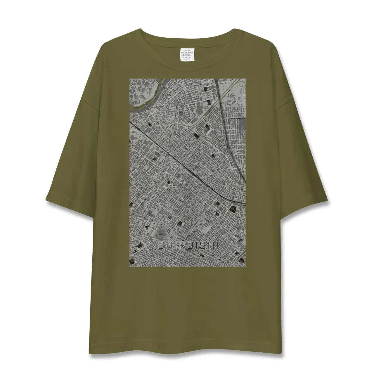 【白石(北海道)(北海道)】地図柄ビッグシルエットTシャツ