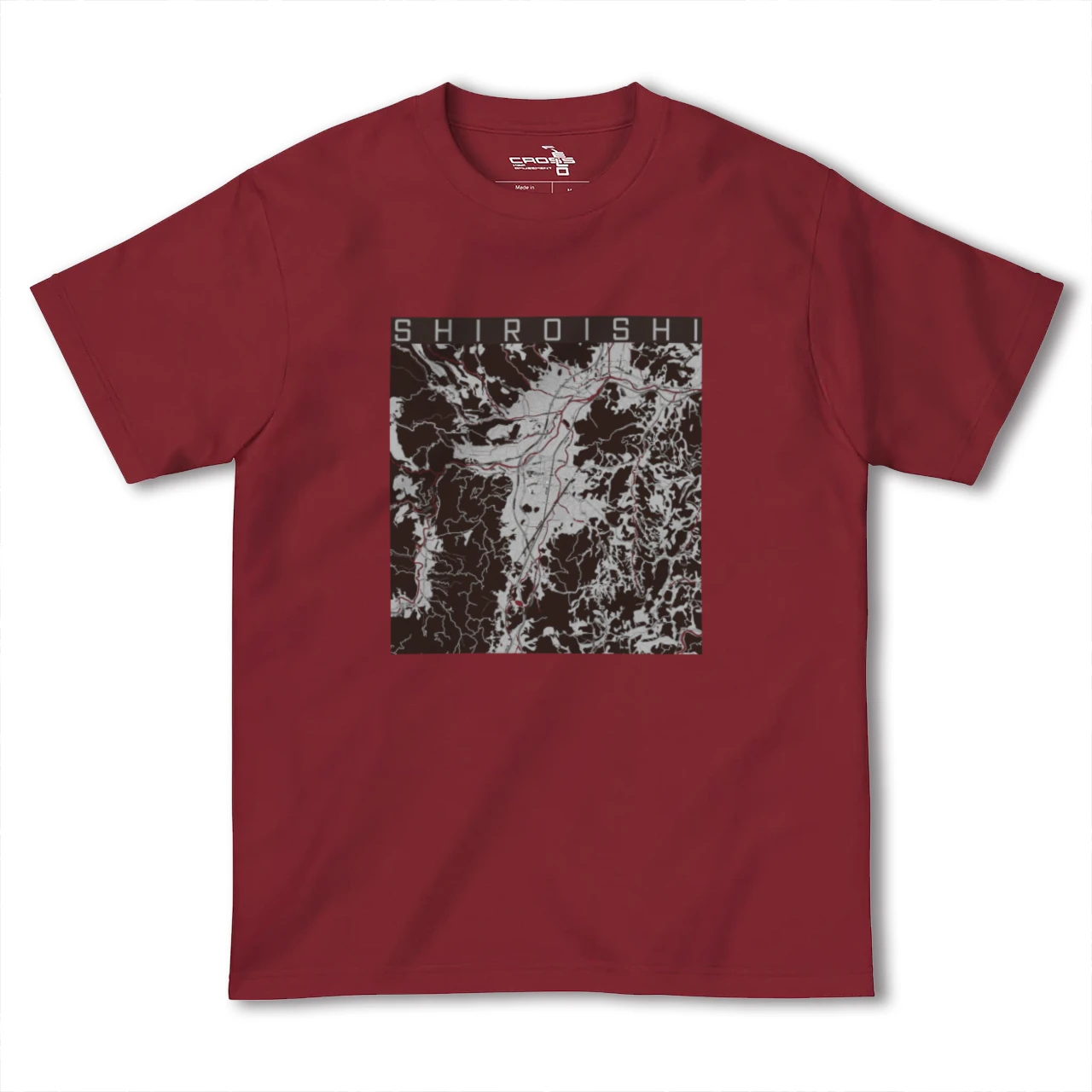 【白石(宮城県)】地図柄ヘビーウェイトTシャツ