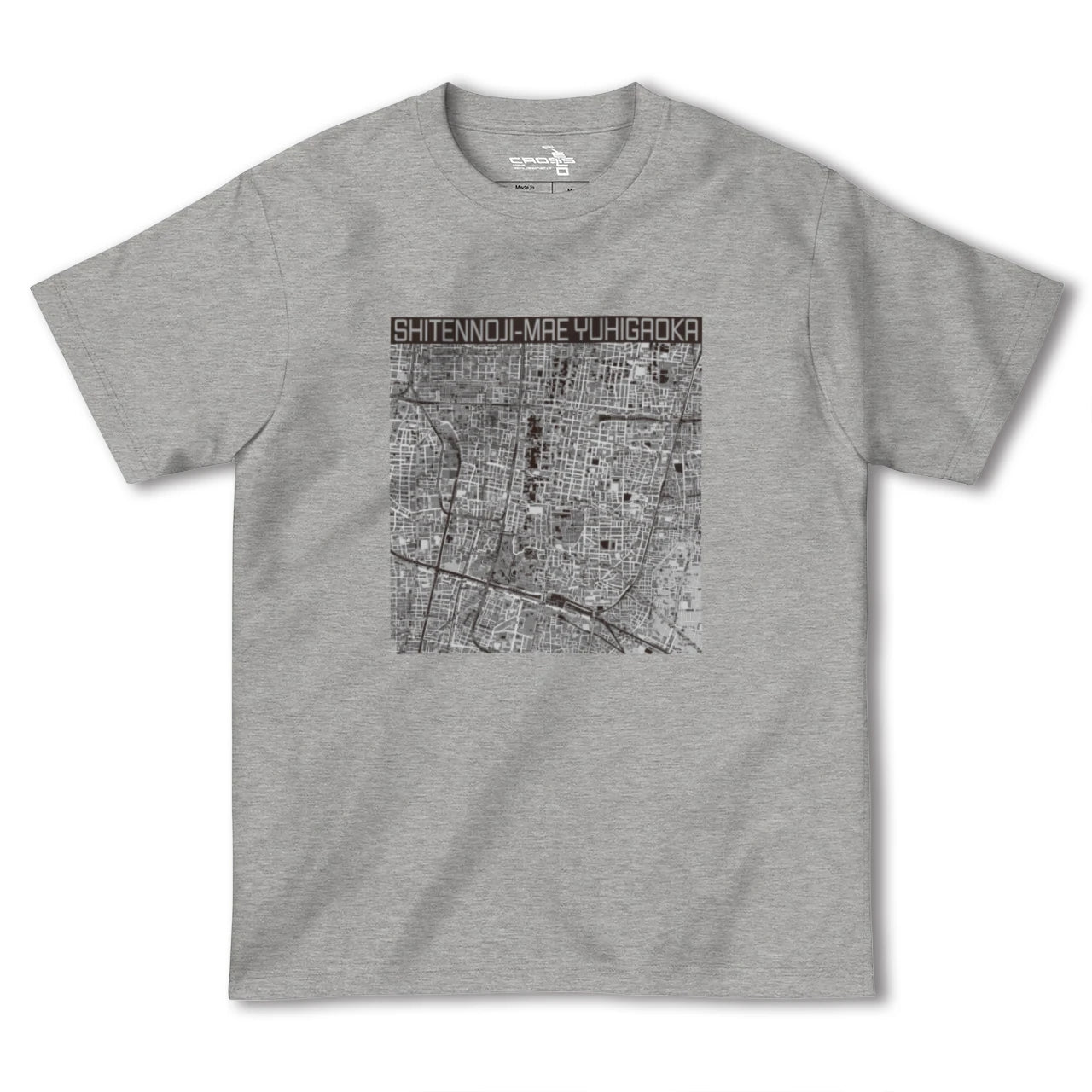 【四天王寺前夕陽ヶ丘(大阪府)】地図柄ヘビーウェイトTシャツ