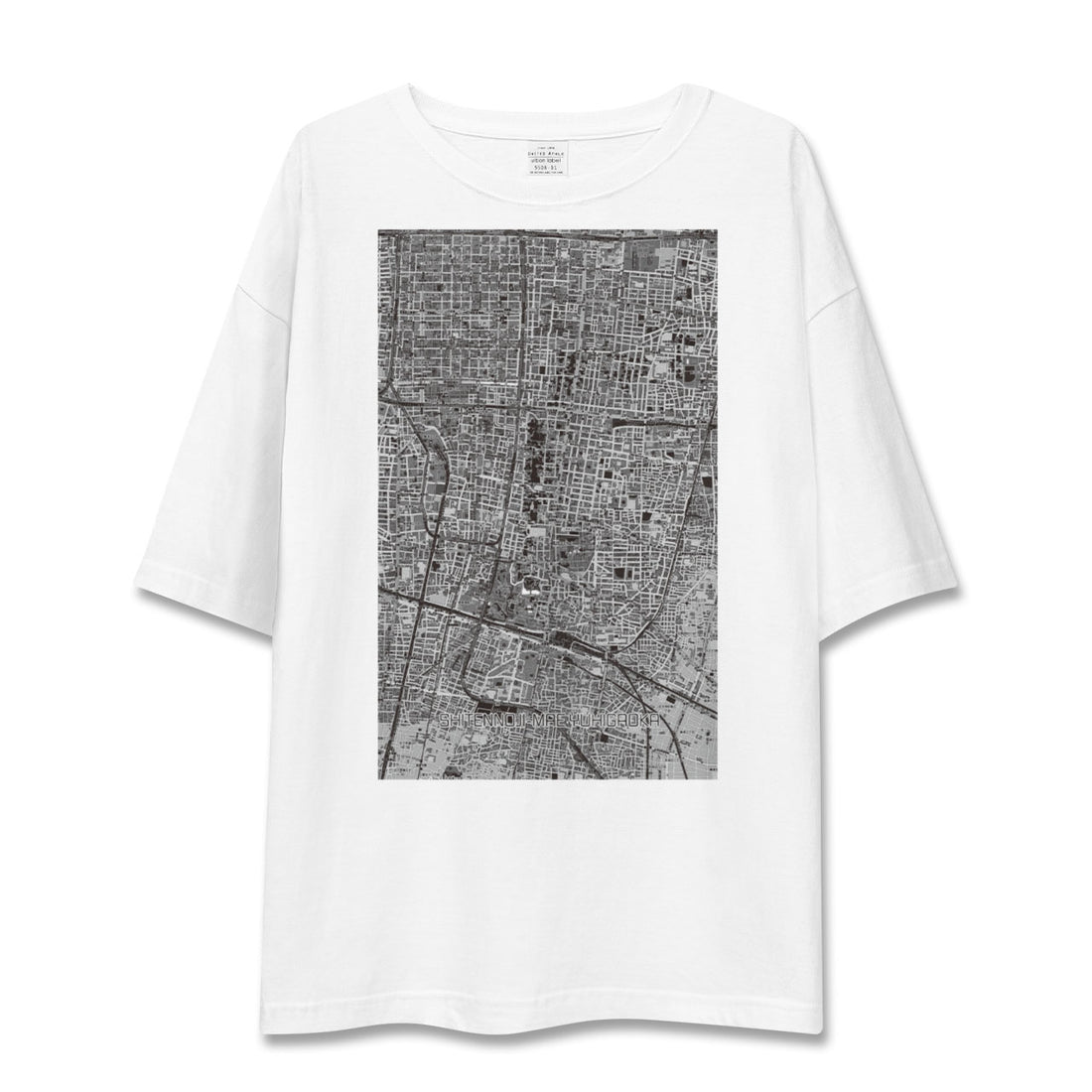 【四天王寺前夕陽ヶ丘(大阪府)】地図柄ビッグシルエットTシャツ