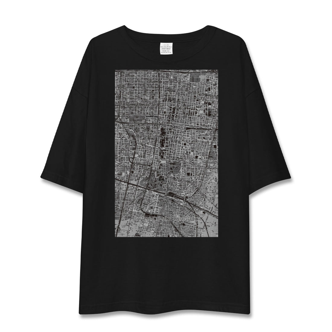 【四天王寺前夕陽ヶ丘(大阪府)】地図柄ビッグシルエットTシャツ