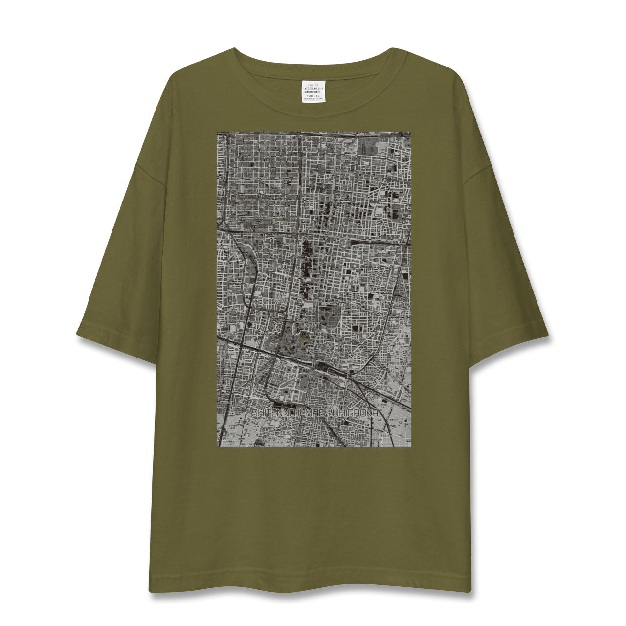 【四天王寺前夕陽ヶ丘(大阪府)】地図柄ビッグシルエットTシャツ