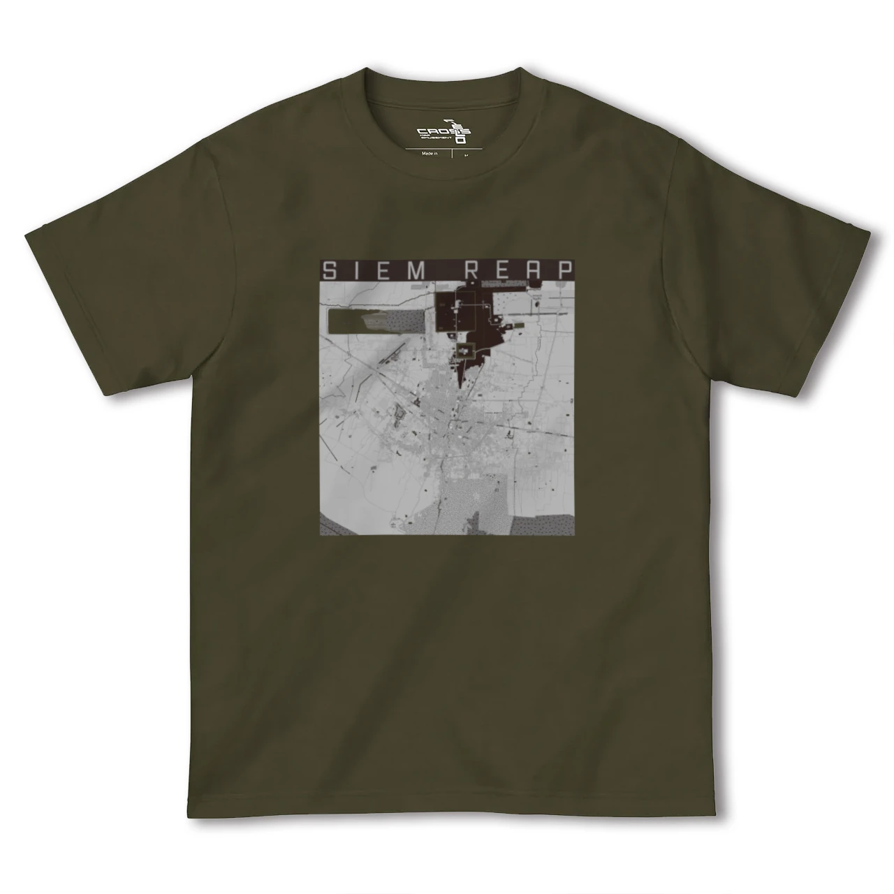 【シェムリアップ(カンボジア)】地図柄ヘビーウェイトTシャツ