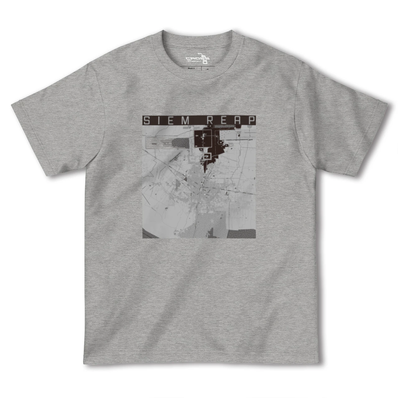 【シェムリアップ(カンボジア)】地図柄ヘビーウェイトTシャツ