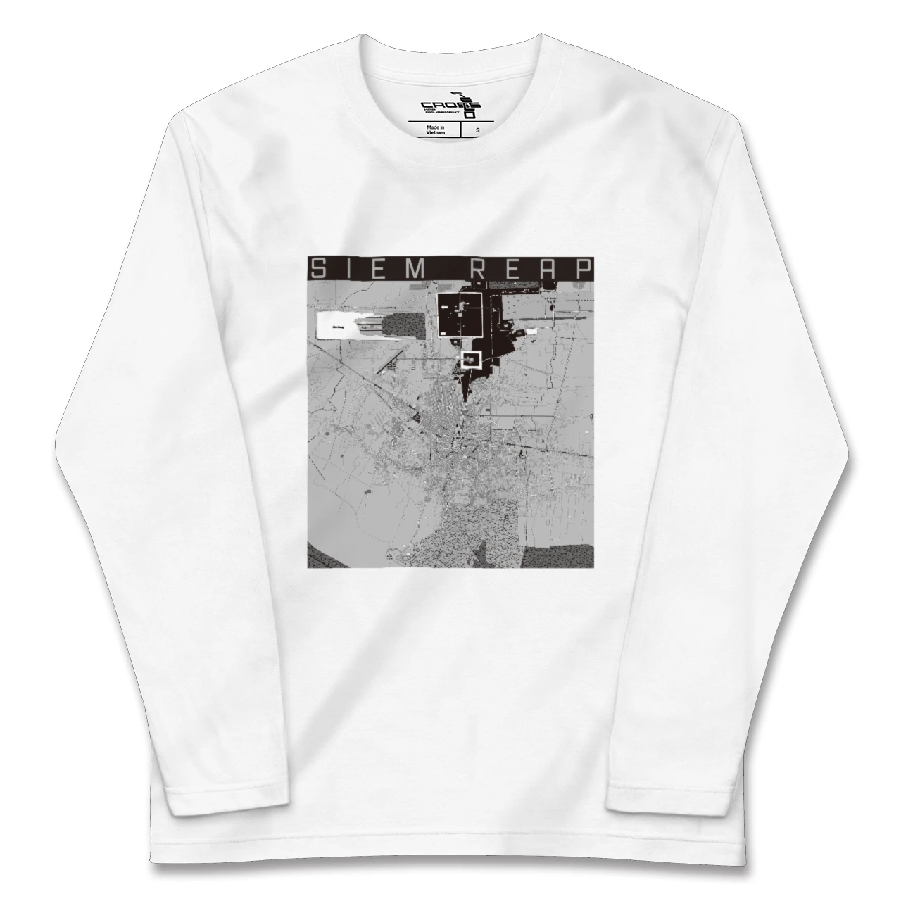 【シェムリアップ(カンボジア)】地図柄ロングスリーブTシャツ