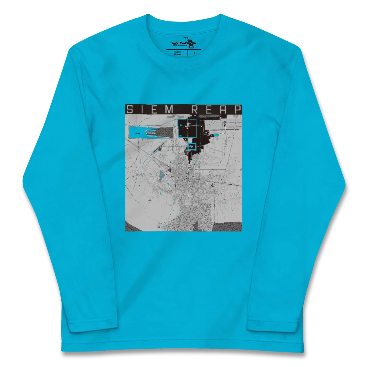 【シェムリアップ(カンボジア)】地図柄ロングスリーブTシャツ