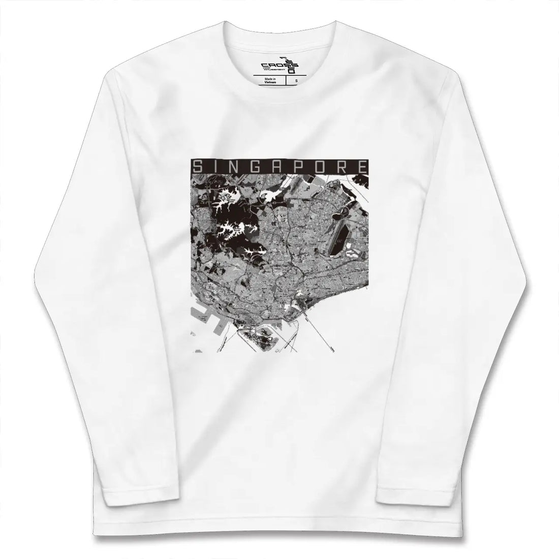 【シンガポール】地図柄ロングスリーブTシャツ