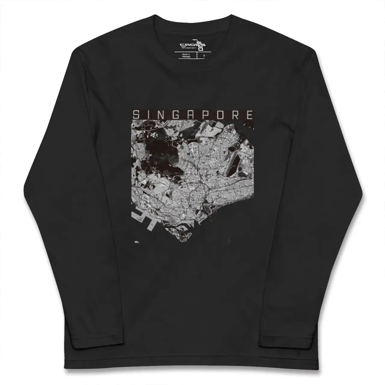 【シンガポール】地図柄ロングスリーブTシャツ
