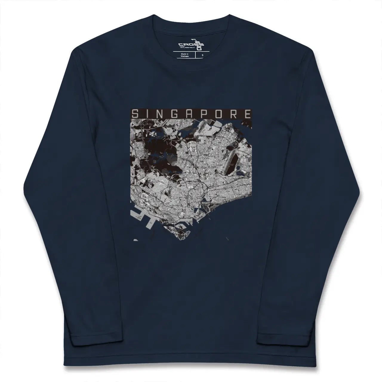 【シンガポール】地図柄ロングスリーブTシャツ