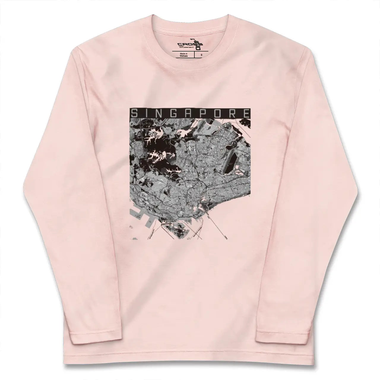 【シンガポール】地図柄ロングスリーブTシャツ