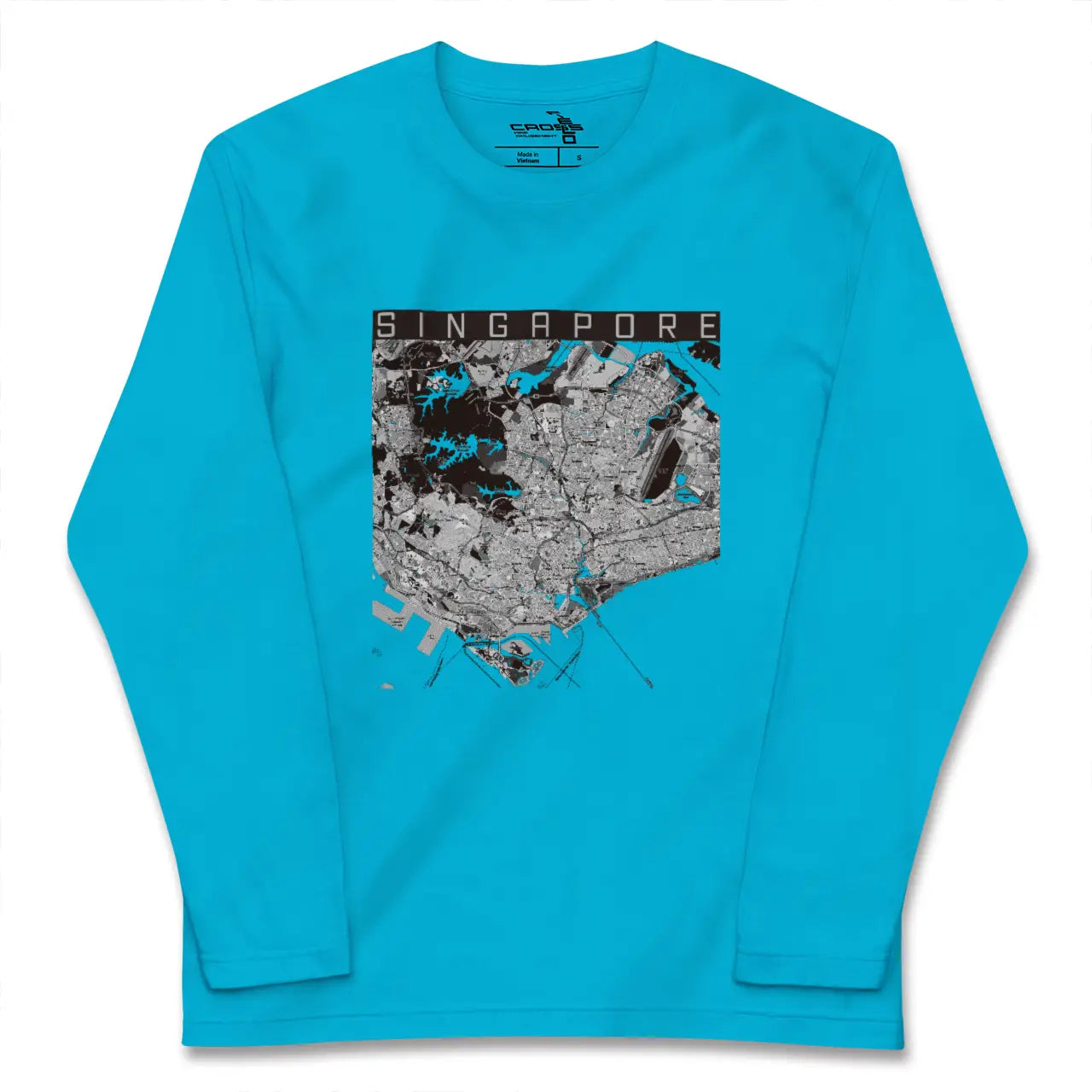 【シンガポール】地図柄ロングスリーブTシャツ