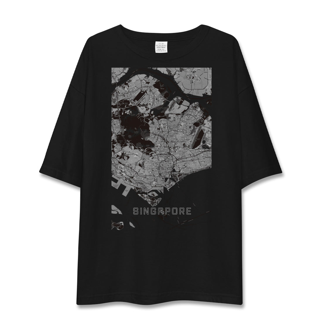 【シンガポール】地図柄ビッグシルエットTシャツ