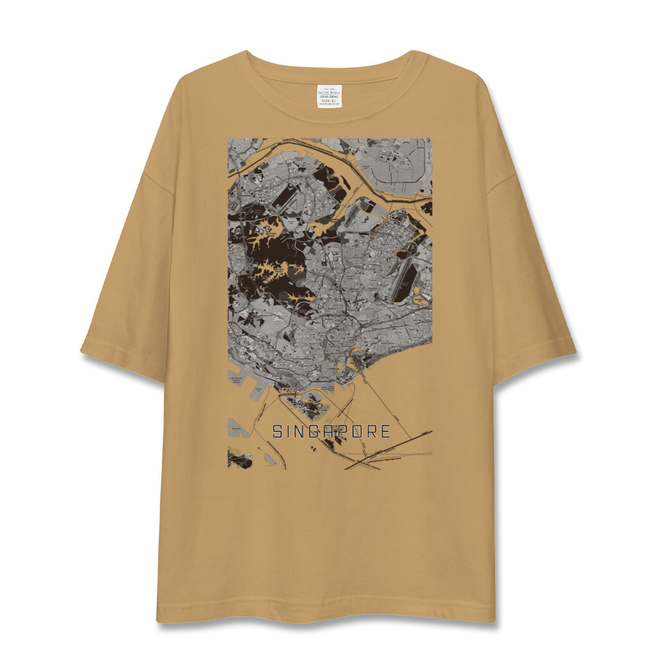 【シンガポール】地図柄ビッグシルエットTシャツ