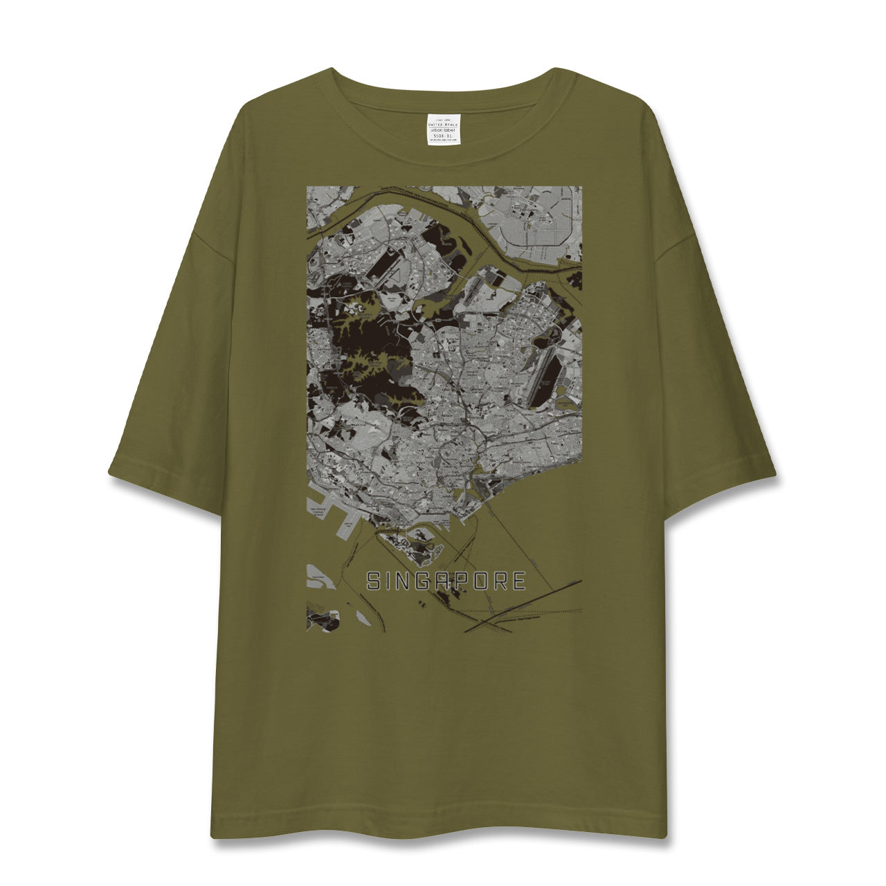 【シンガポール】地図柄ビッグシルエットTシャツ