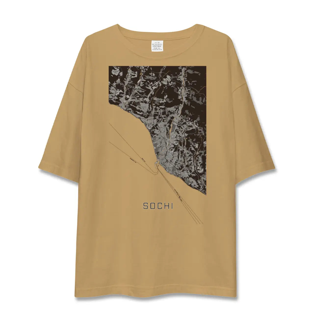 【ソチ(ロシア)】地図柄ビッグシルエットTシャツ
