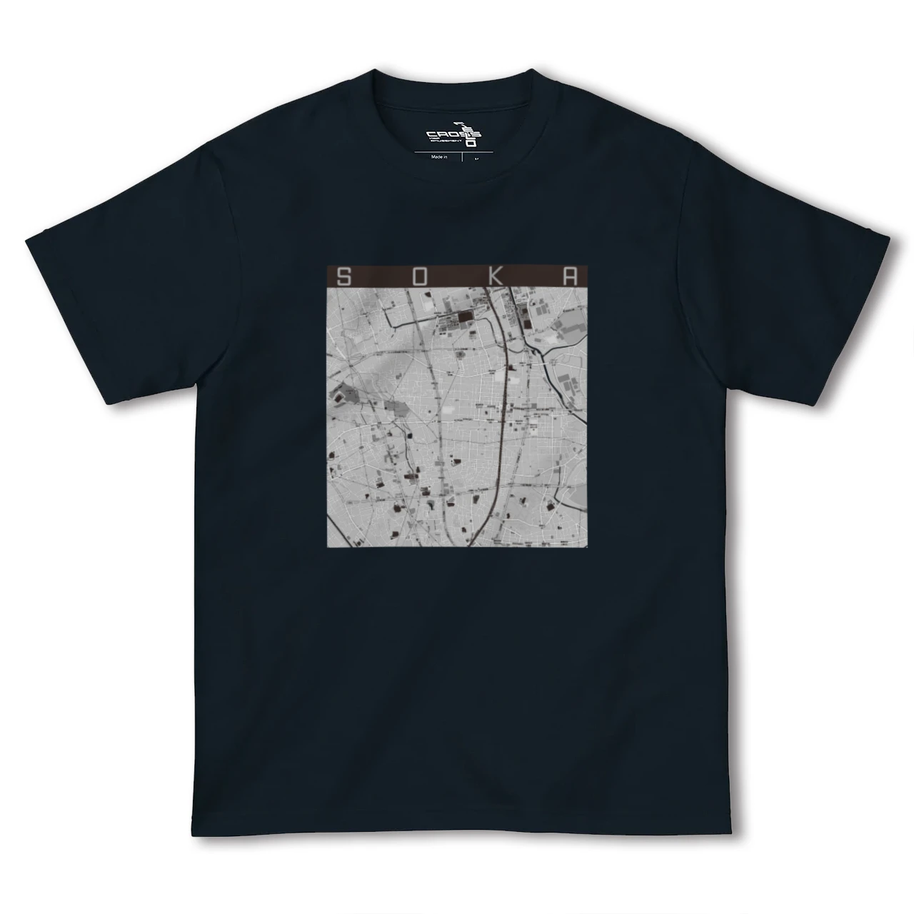 【草加(埼玉県)】地図柄ヘビーウェイトTシャツ