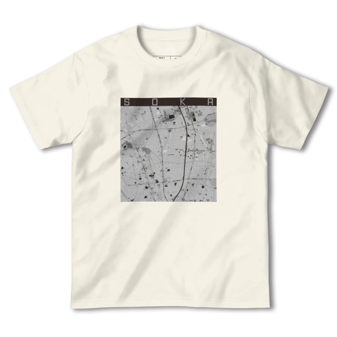 【草加(埼玉県)】地図柄ヘビーウェイトTシャツ