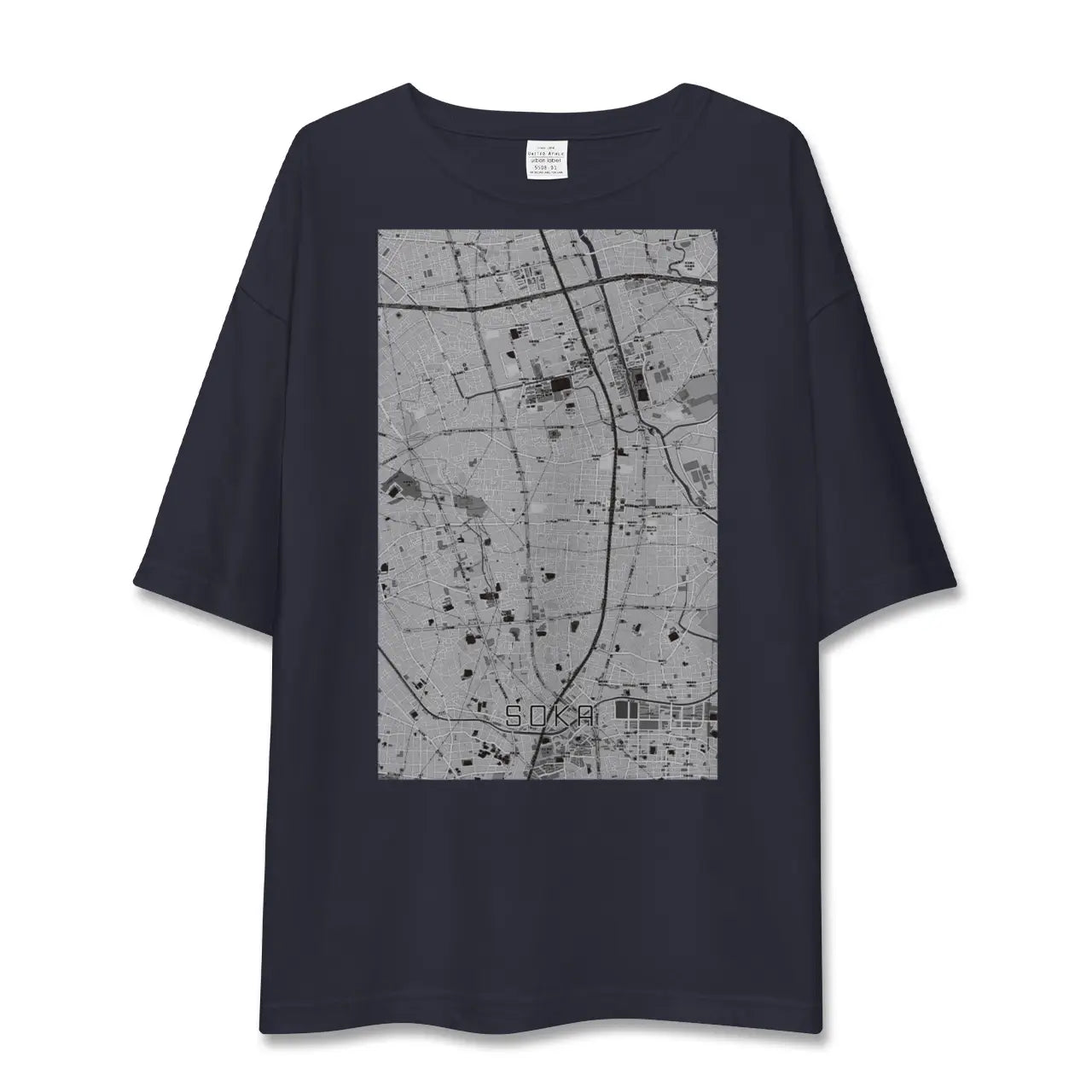 【草加(埼玉県)】地図柄ビッグシルエットTシャツ