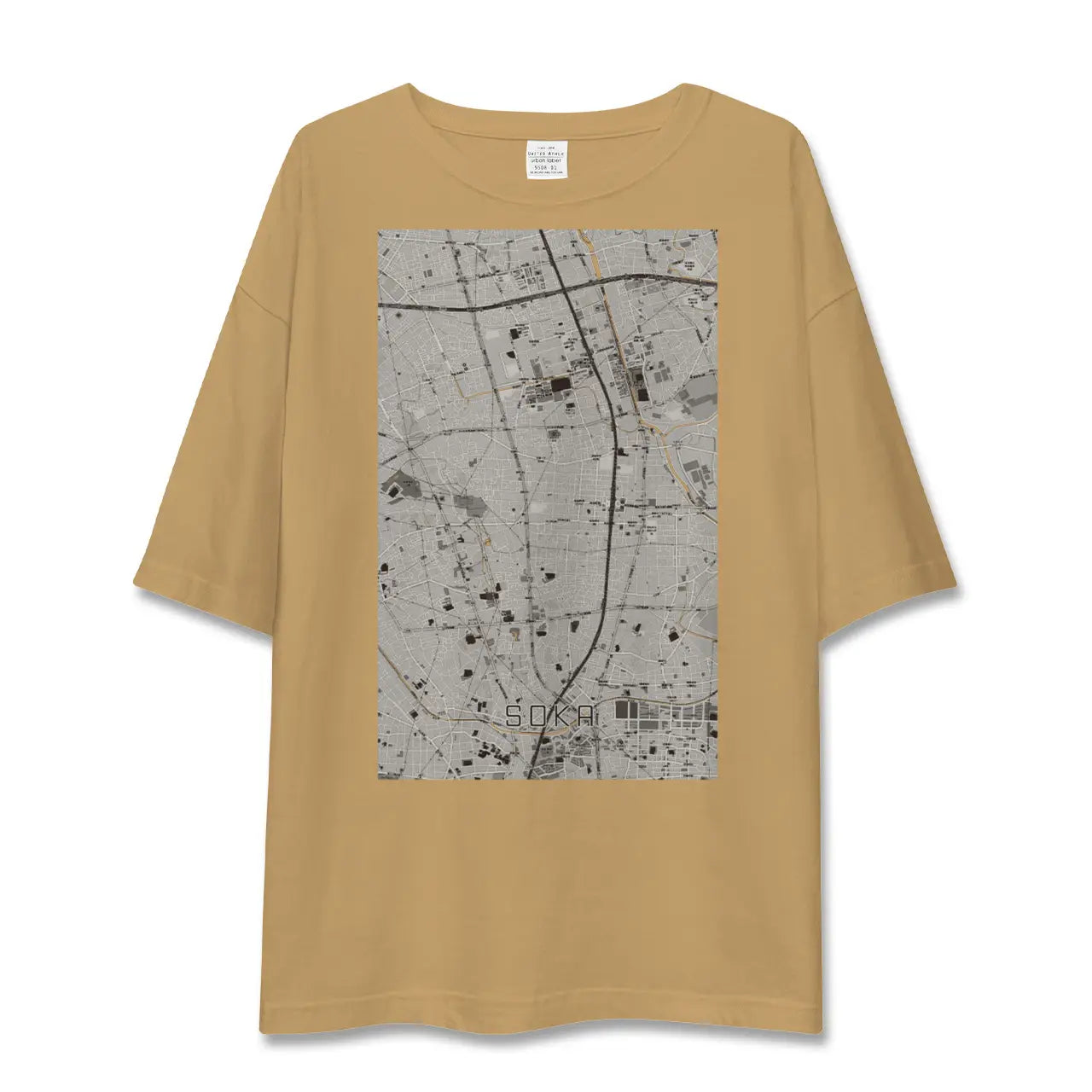 【草加(埼玉県)】地図柄ビッグシルエットTシャツ