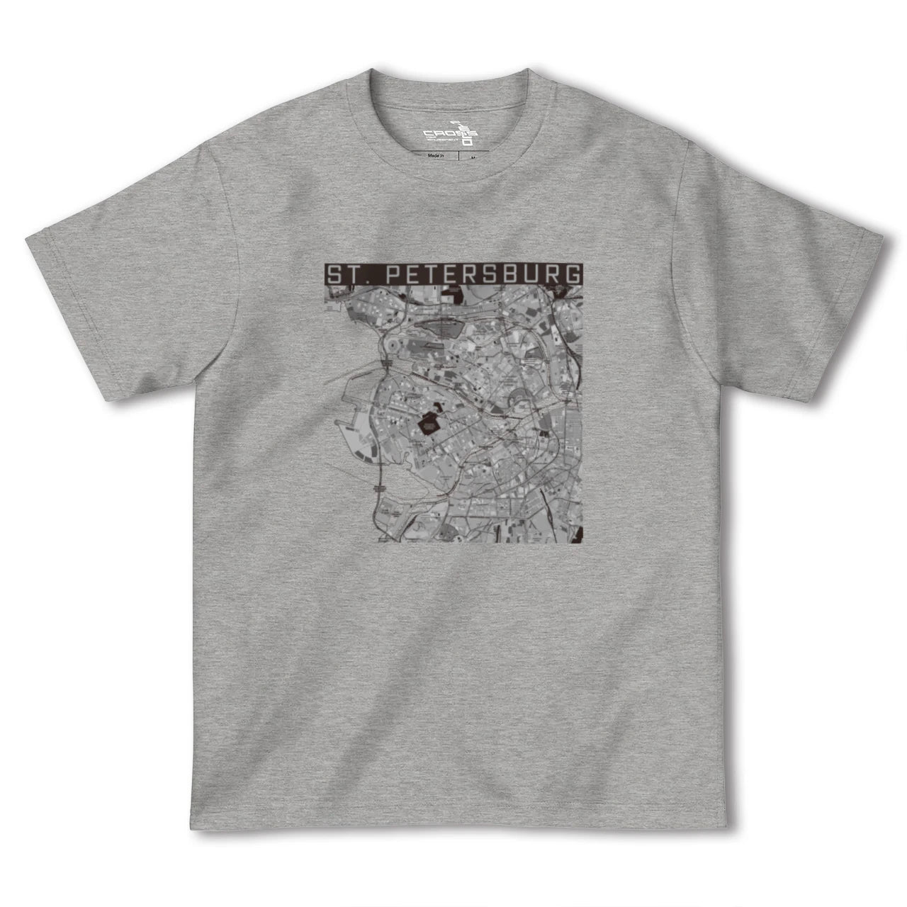 【サンクトペテルブルク(ロシア)】地図柄ヘビーウェイトTシャツ