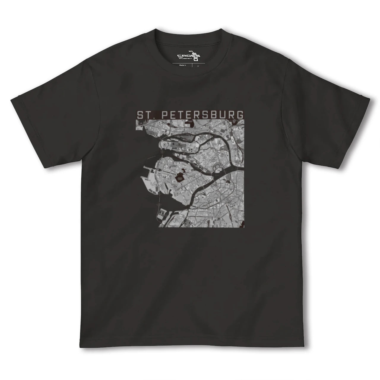 【サンクトペテルブルク(ロシア)】地図柄ヘビーウェイトTシャツ