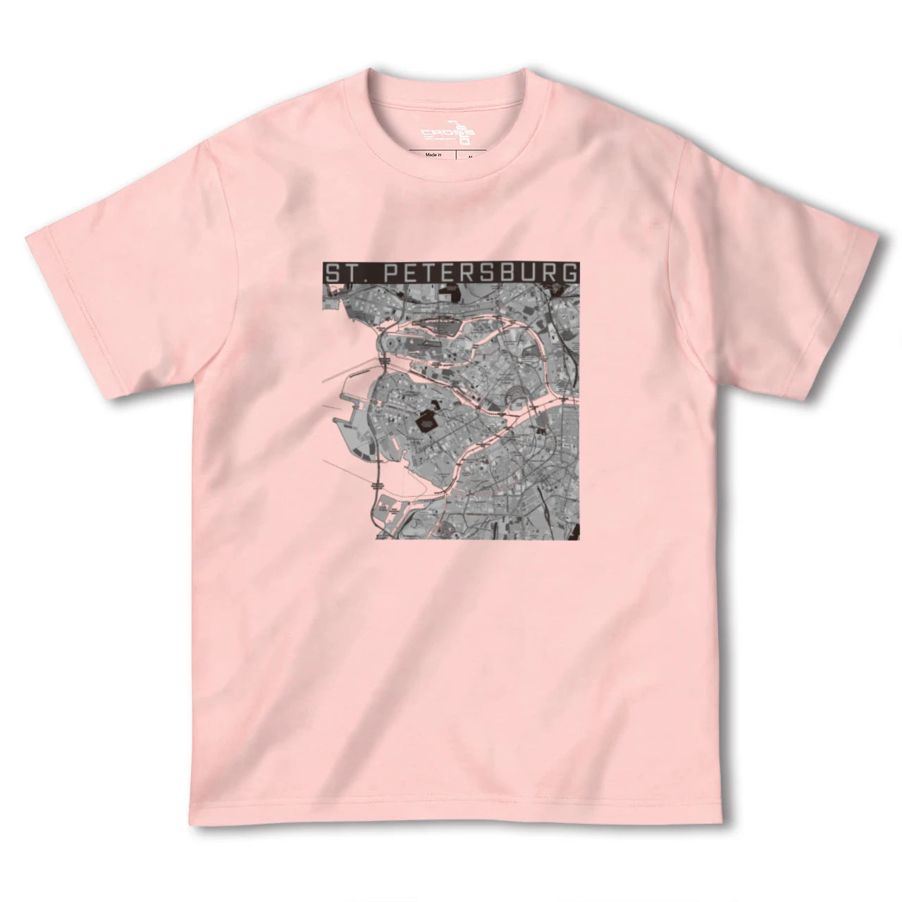 【サンクトペテルブルク(ロシア)】地図柄ヘビーウェイトTシャツ