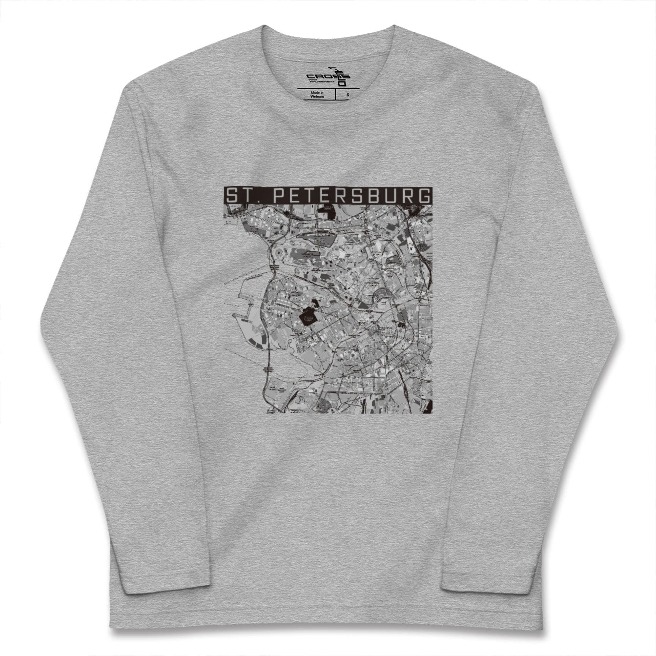 【サンクトペテルブルク(ロシア)】地図柄ロングスリーブTシャツ
