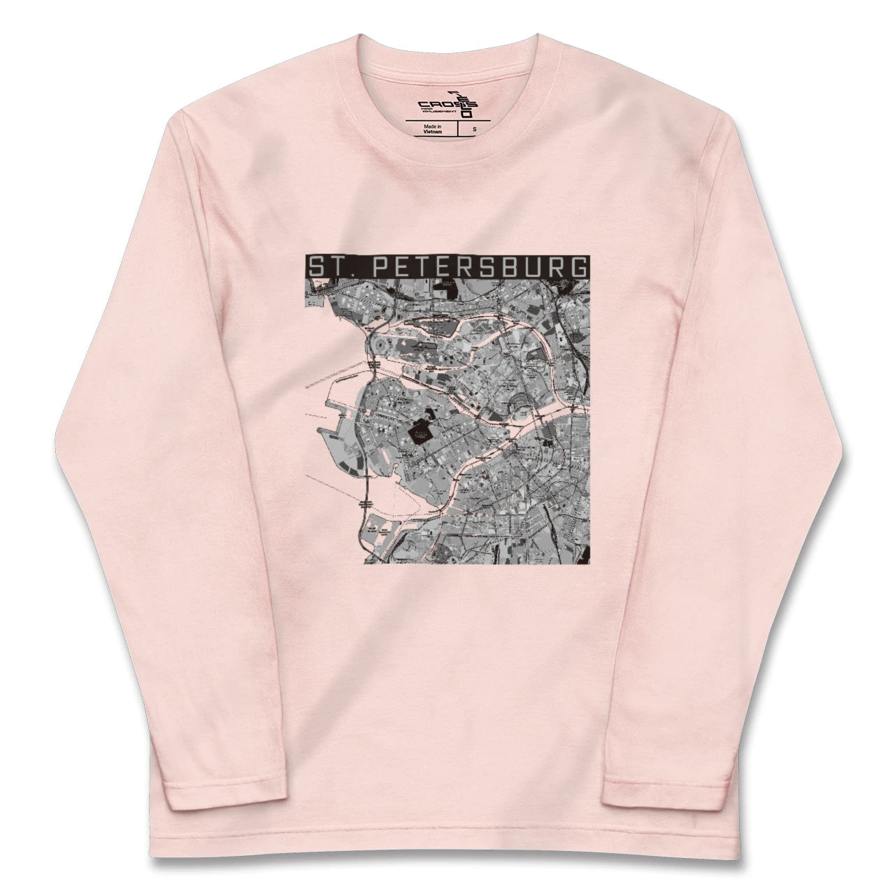 【サンクトペテルブルク(ロシア)】地図柄ロングスリーブTシャツ