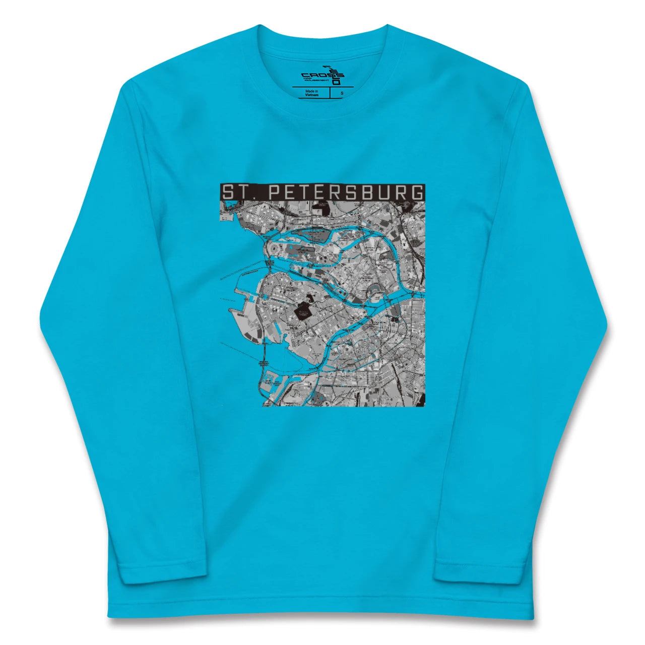 【サンクトペテルブルク(ロシア)】地図柄ロングスリーブTシャツ