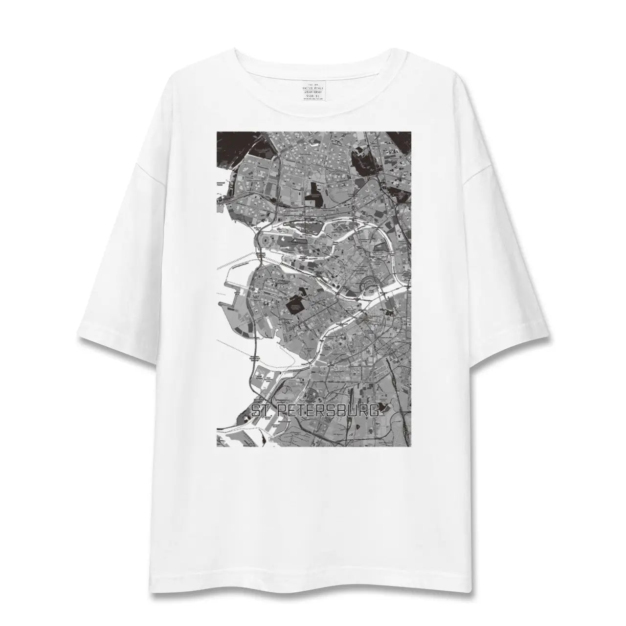 【サンクトペテルブルク(ロシア)】地図柄ビッグシルエットTシャツ