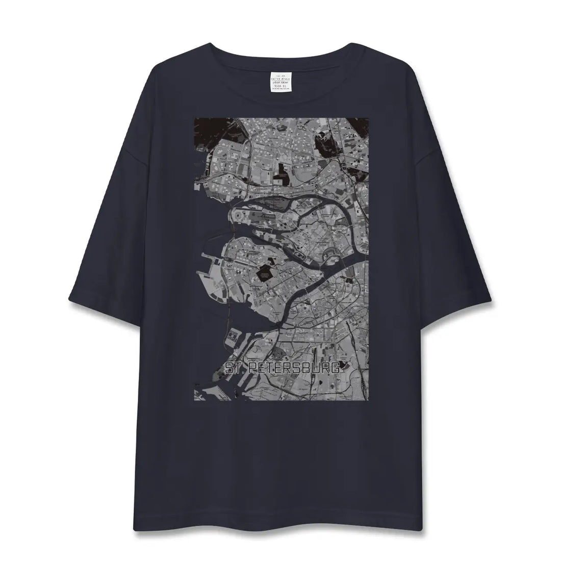 【サンクトペテルブルク(ロシア)】地図柄ビッグシルエットTシャツ