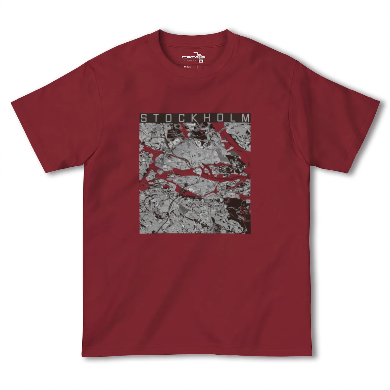 【ストックホルム(スウェーデン)】地図柄ヘビーウェイトTシャツ