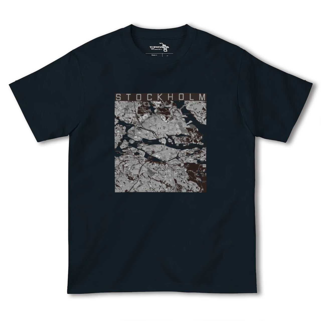 【ストックホルム(スウェーデン)】地図柄ヘビーウェイトTシャツ