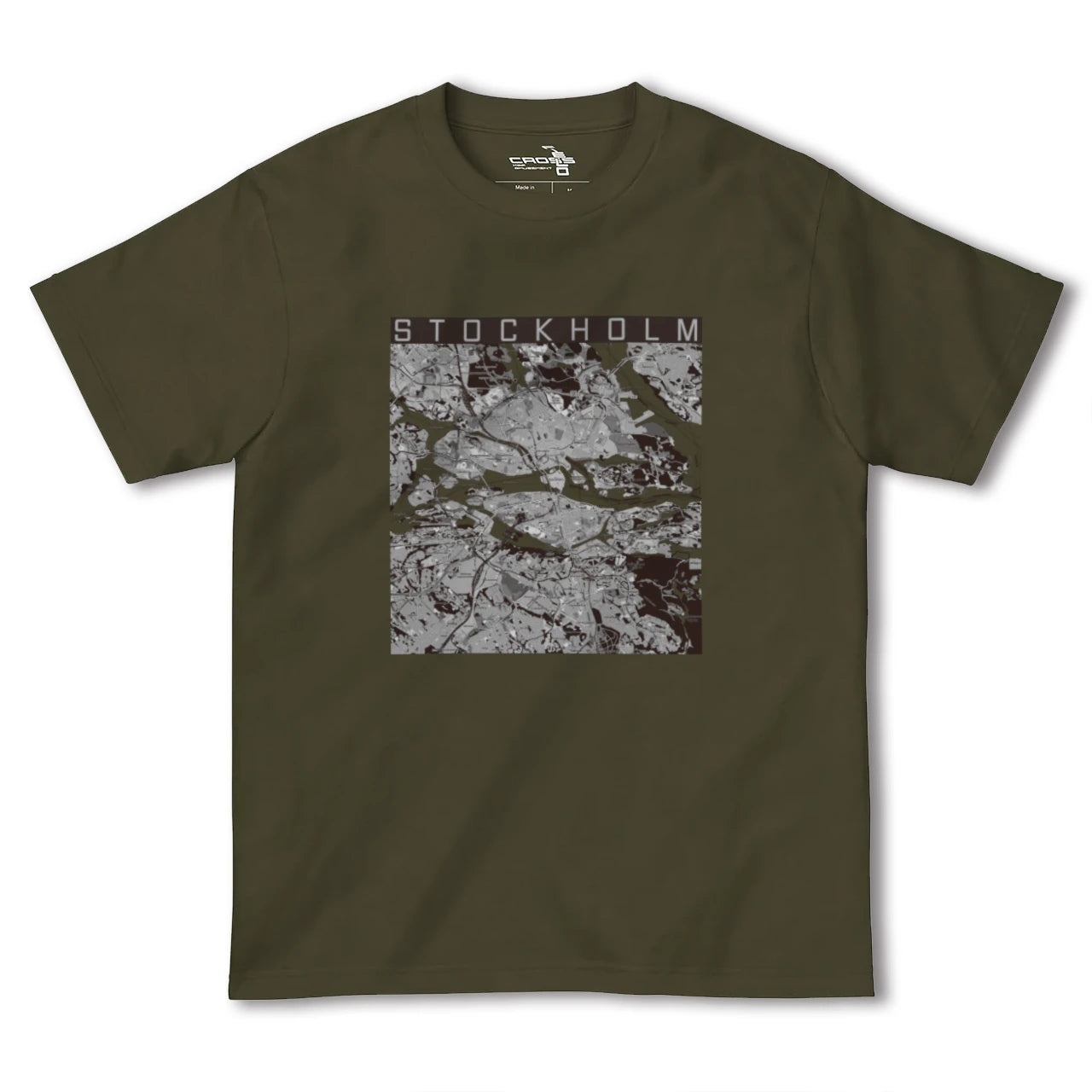 【ストックホルム(スウェーデン)】地図柄ヘビーウェイトTシャツ