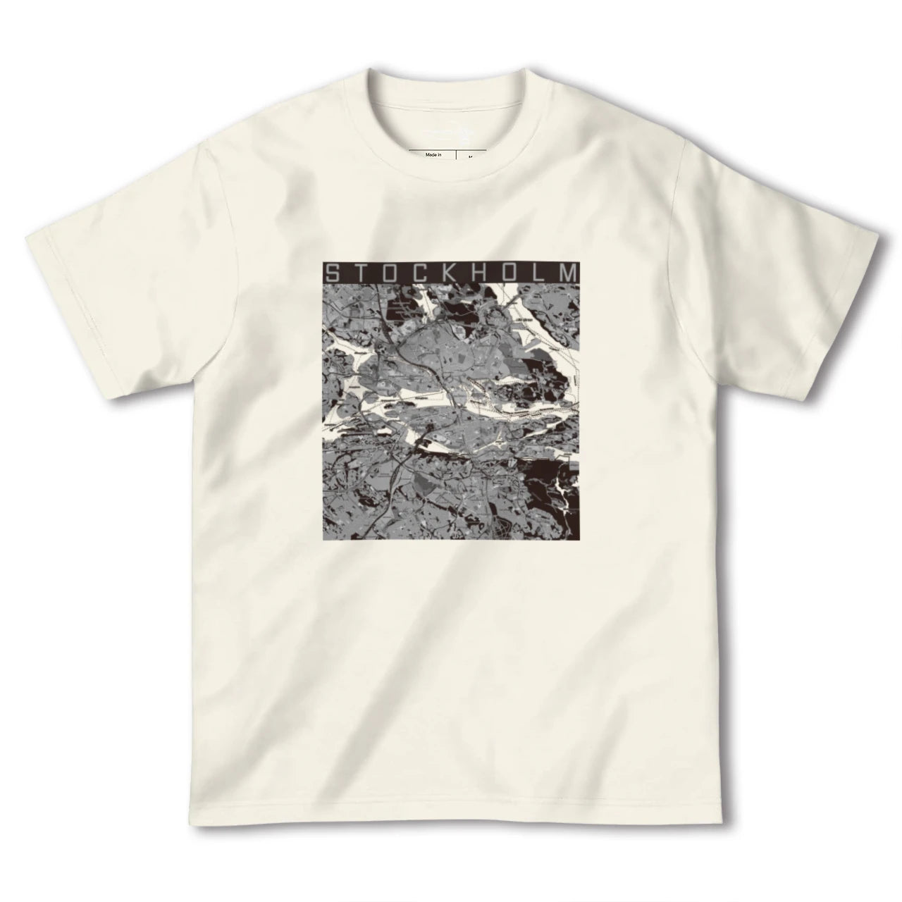 【ストックホルム(スウェーデン)】地図柄ヘビーウェイトTシャツ