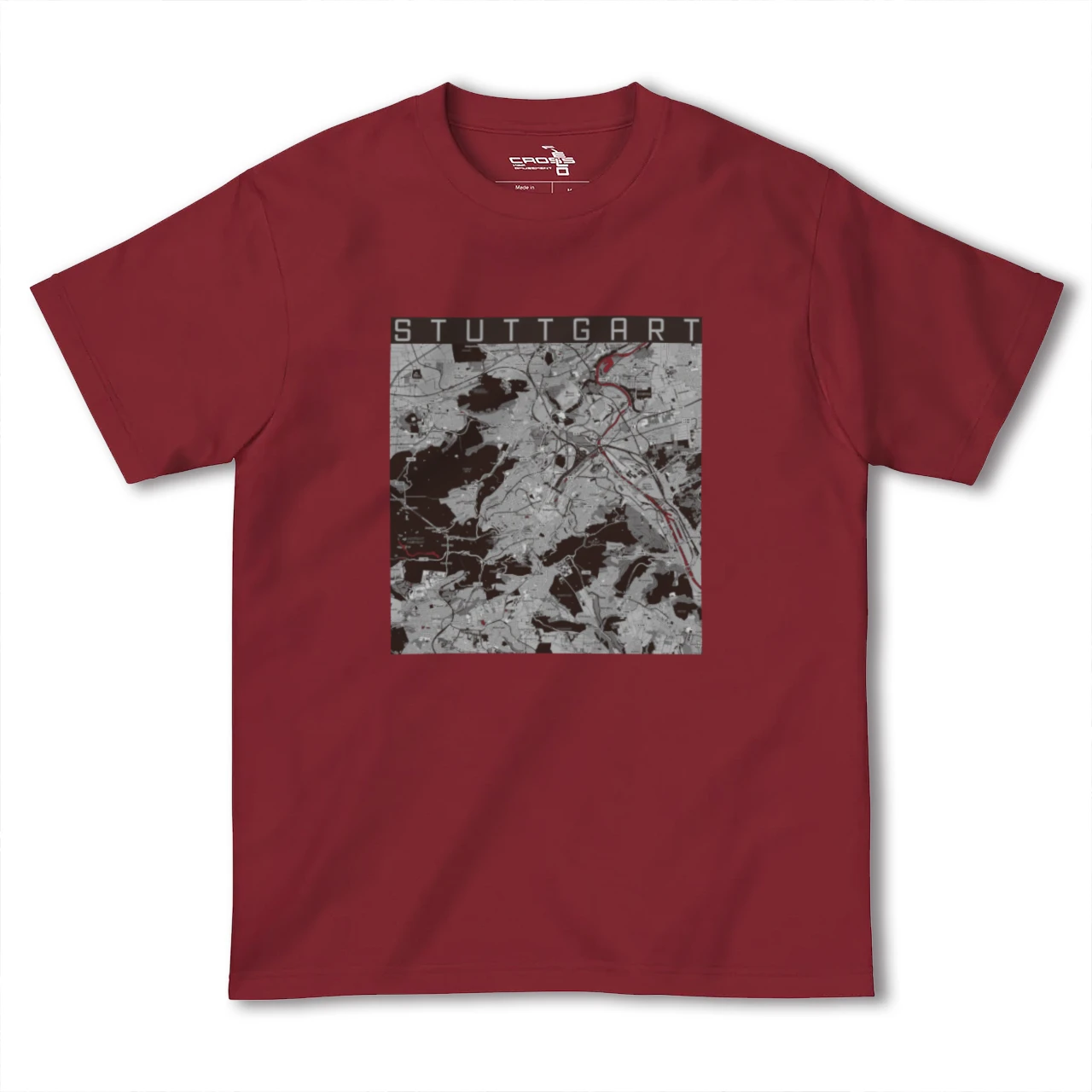 【シュトゥットガルト(ドイツ)】地図柄ヘビーウェイトTシャツ