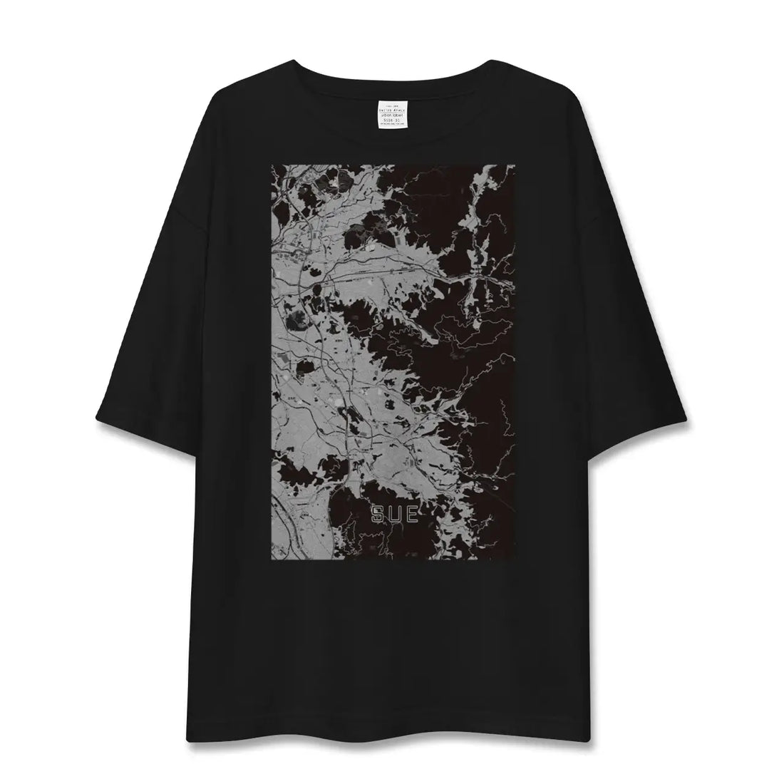 【須恵(福岡県)】地図柄ビッグシルエットTシャツ