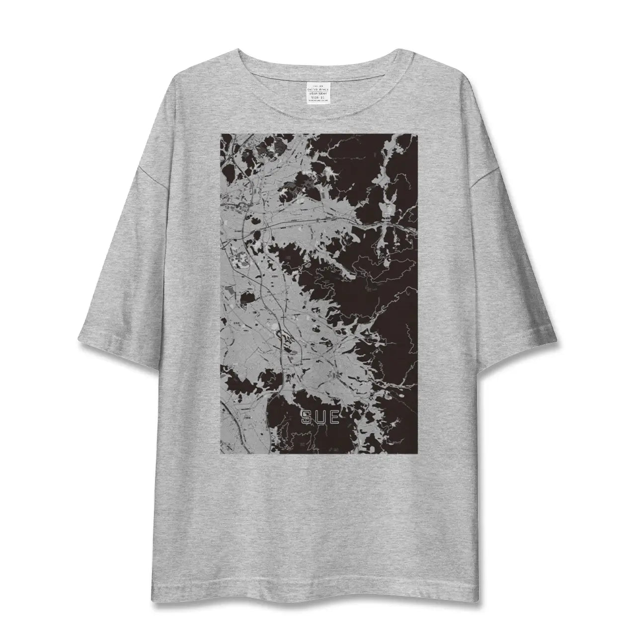 【須恵(福岡県)】地図柄ビッグシルエットTシャツ