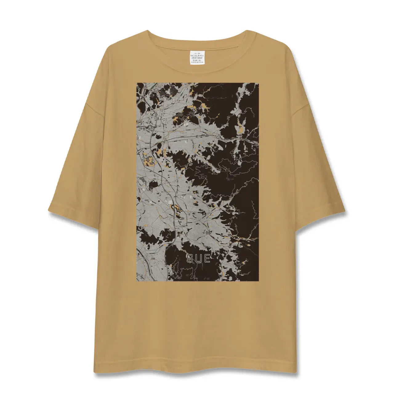 【須恵(福岡県)】地図柄ビッグシルエットTシャツ