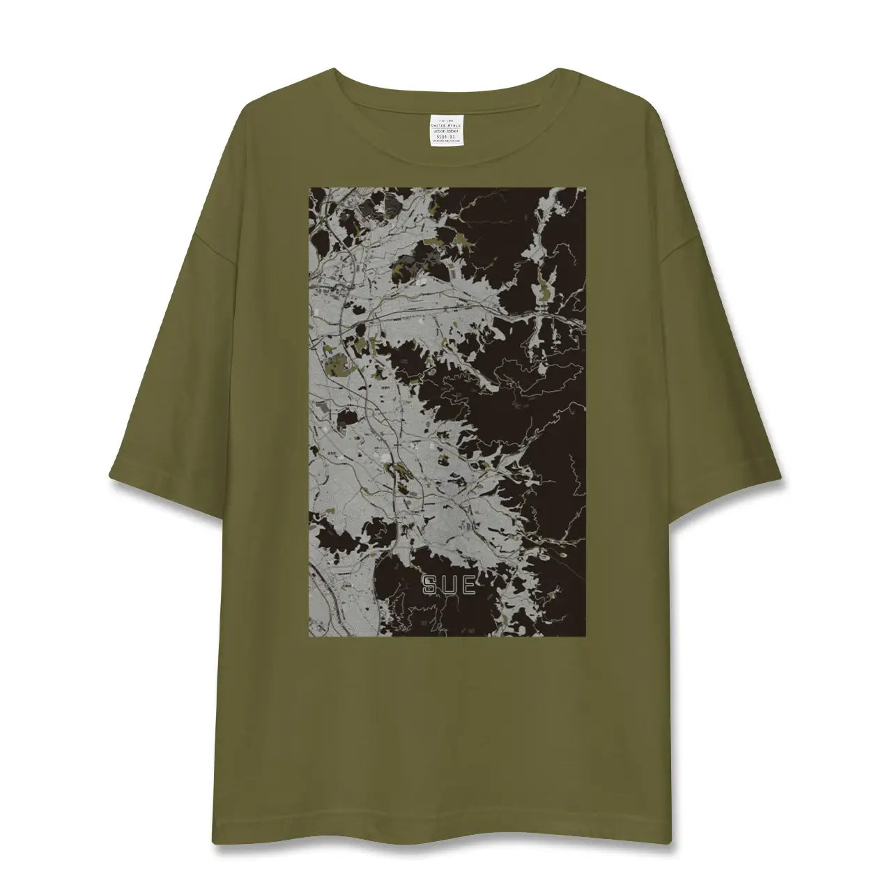 【須恵(福岡県)】地図柄ビッグシルエットTシャツ